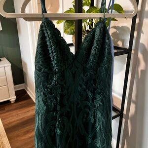 Emerald Green Bardot dress